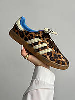 Женские брендовые кроссовки Adidas Samba Wales Bonner x Samba Pony 'Leopard', кеды женские Адидас