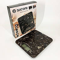 Весы для взвешивания продуктов Satori SKS-211-BL 15 кг / Электронные кухонные весы / Точные QS-866 кухонные