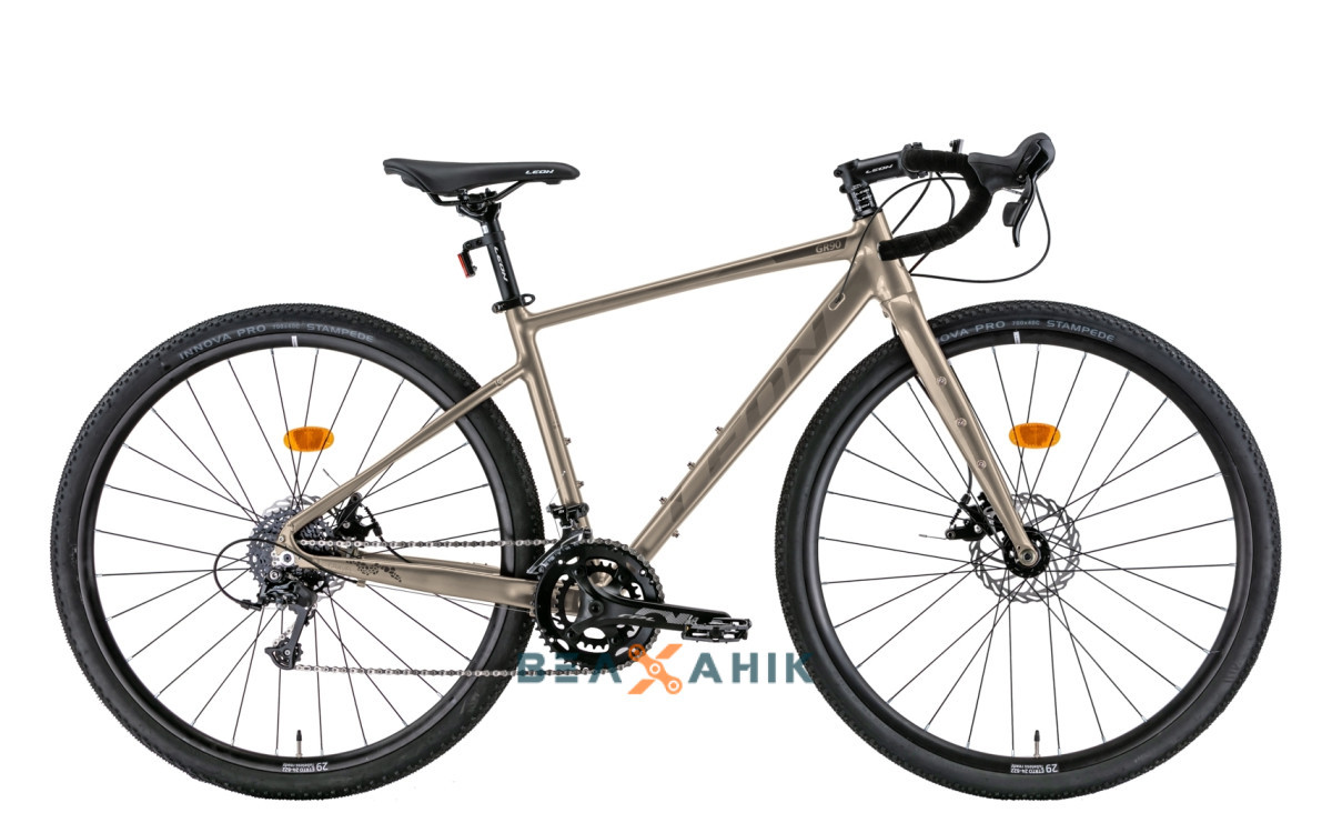 Велосипед 28/quot; LEON GR-90 DD (рама S) AL бежево-сірий, фото 1