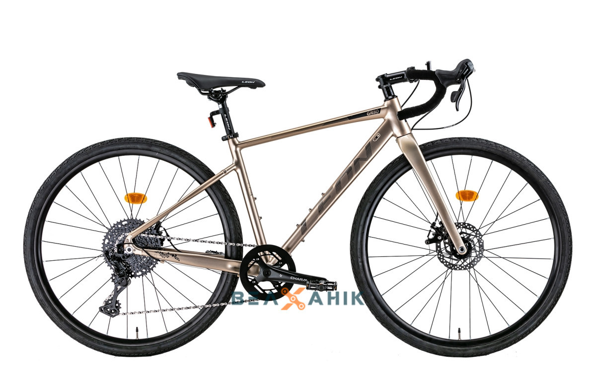 Велосипед 28/quot; LEON GR-80 DD (рама M) бежевий з сірим