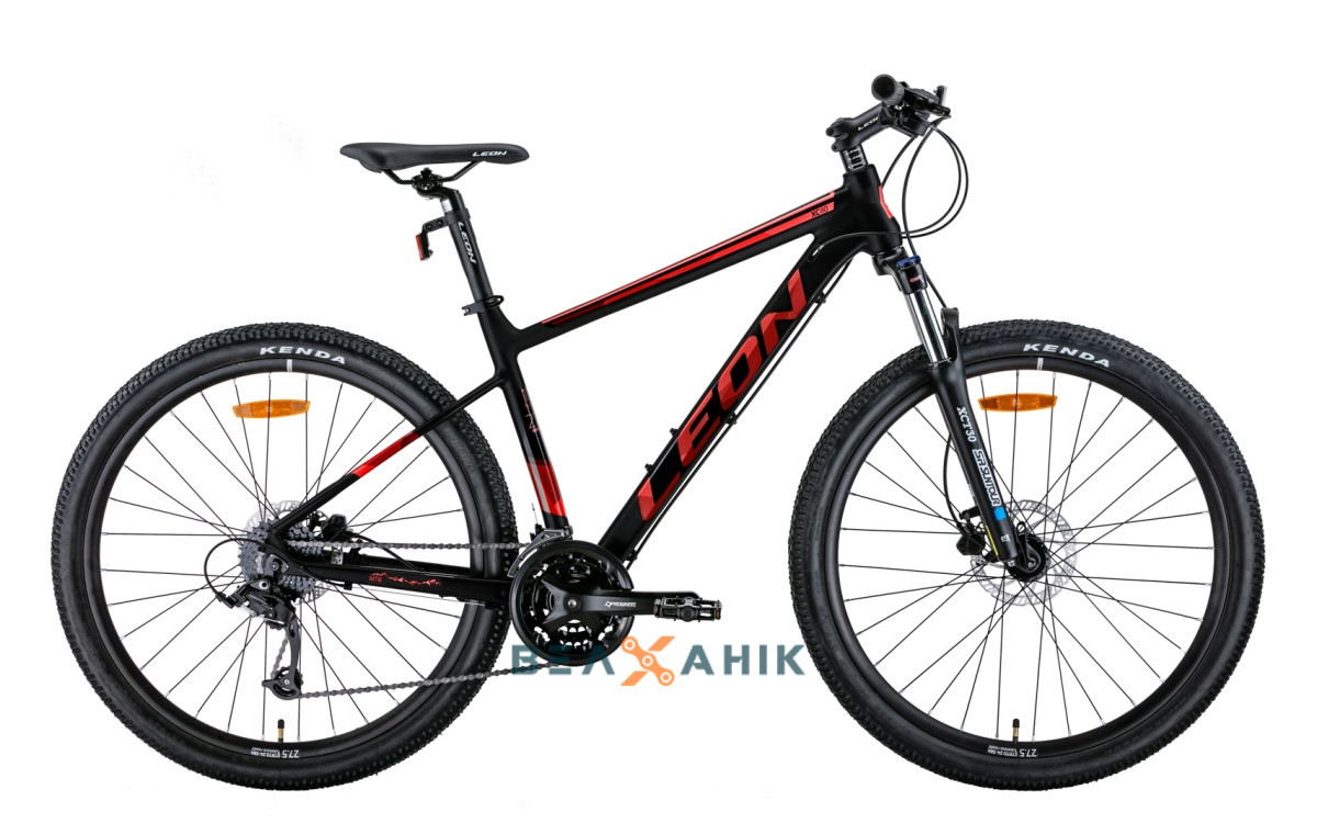Велосипед 27,5" LEON XC-80 AM Hydraulic lock out HDD2 (рама 20") чорний з червоним мат