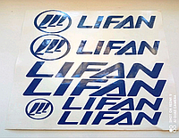 Комплект наклейок LIFAN , виниловые . Синий цвет