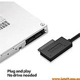 USB перехідник mini SATA II 7+6 13Pin Slimline CD/DVD конвертер для DVD-приводу ноутбука USB2.0 адаптер САТА 2.5'', фото 4