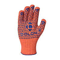 Перчатки Doloni трикотажные рабочие оранжевые с ПВХ Универсал 10 класс арт. 526 PI, код: 8195522