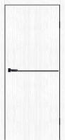 Двери Leador Express Simpli loft SLD-02 Белый лен/ черный молдинг (с коробкой и наличником на 1 сторону)