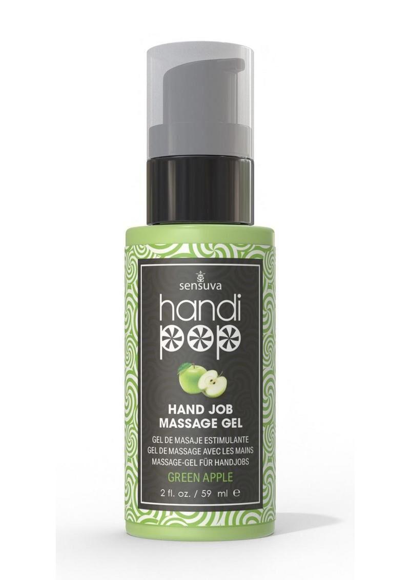 Їстівний крем-гель для мінету та петтингу Sensuva Handipop Green Apple Hand Job Massage Gel 59 мл