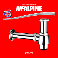 Сифон для умивальника без зливу 1 1/4х32 мм латунний хромований низький 220CB McAlpine