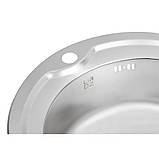 Кухонна мийка Lidz 510-D 0,6 мм Satin (LIDZ510D06SAT), фото 6