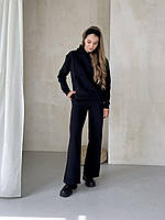 Теплый костюм на флисе с широкими штанами и худи черный Merlini Тулон 100001061 размер S/M