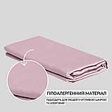 Простирадло 160x240 см сатин бавовна IDEIA в упаковці пудра натуральна тканина, фото 4