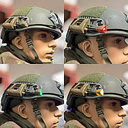 Тактичний ліхтар на шолом Spina LT-09 MPLS Charge, колір Койот, режими: Білий, Червоний, Зелений ІЧ, з батарейкою, фото 10