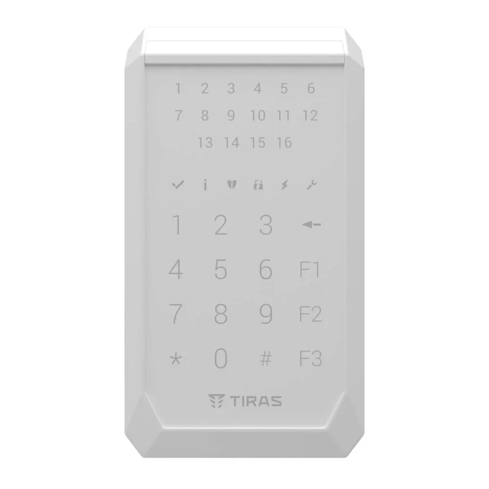 Клавіатура Tiras K-PAD16+ White на 16 індикаторів зон з вбудованим зчитувачем NFC/Mifare - фото 3 - id-p1883856042