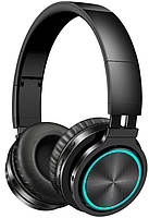 Бездротові Bluetooth навушники Picun B12 з функцією плеєра та RGB підсвічуванням Black
