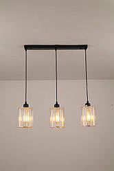 Люстра пвідвісна Sirius GLD-20996-3 BK+CR на 3 плафони