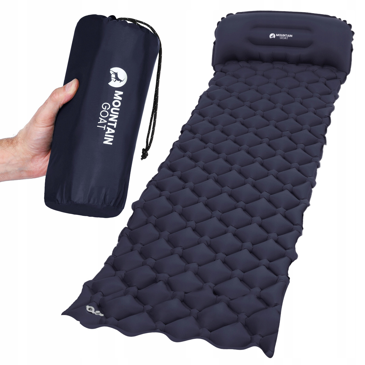 Килимок (карит) надувний Mountain Goat 190 x 58 x 5 см Navy Blue (P-5905973400893)
