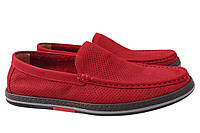 Туфли комфорт мужские из натуральной кожи (нубук), на низком ходу, цвет красный, Arees, 44