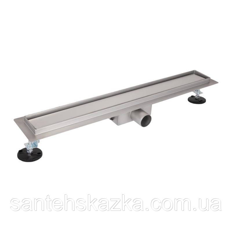 Трап із неіржавкої сталі Qtap Taurus Tile600 лінійний із сухим закривом під плитку, фото 1