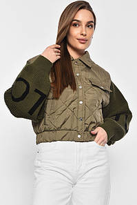 Куртка жіноча демісезонна кольору хакі 178955P