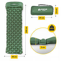 Килимок (каримат) надувний Mountain Goat 190 x 58 x 5 см Navy Green (P-5905973400886), фото 5