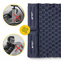 Килимок (каримат) надувний Mountain Goat 200 x 120 x 7 см двомісний з вбудованим насососм Navy Blue (P-5905973400923), фото 3