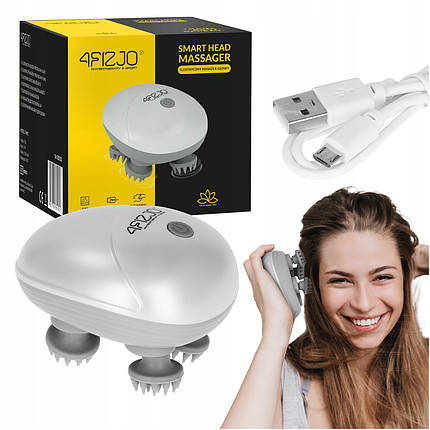 Електричний масажер для голови 4FIZJO Smart Head Massager White (P-5907739319500), фото 1