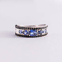 Серебряное кольцо с сапфирами и фианитами 1362/1р-HSPH INTERSHOP