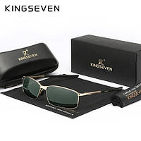 Женские поляризационные солнцезащитные очки KINGSEVEN 7501 Gold Green