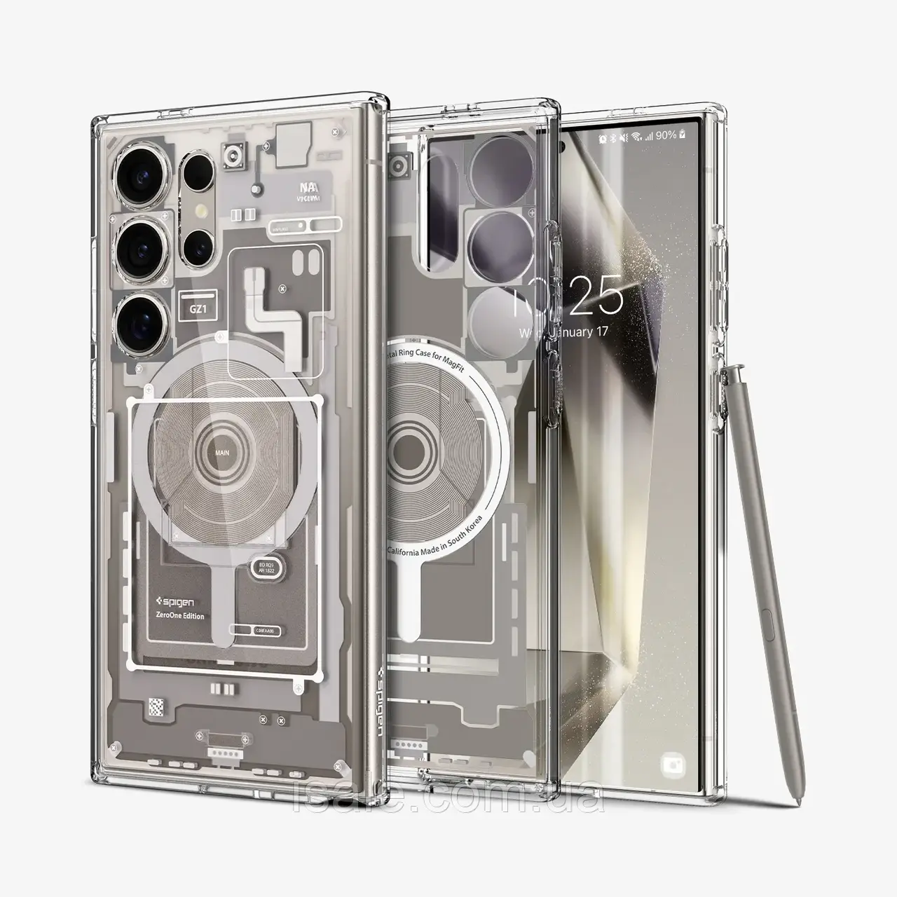 Чохол Spigen Ultra Hybrid Metal Ring Zero One з MagSafe для Samsung Galaxy S24 Ultra (ACS07653), фото 1
