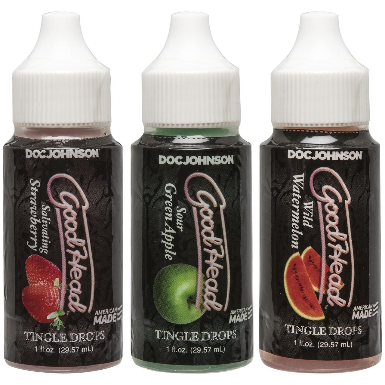 Набір крапель для мінету Doc Johnson GoodHead — Tingle Drops (Watermelon, Green Apple, Strawberry)