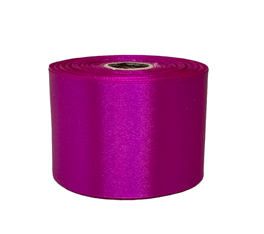 Атласна стрічка 5 см, колір фуксія, 1 рулон (23 м), Фуксія, фото 1