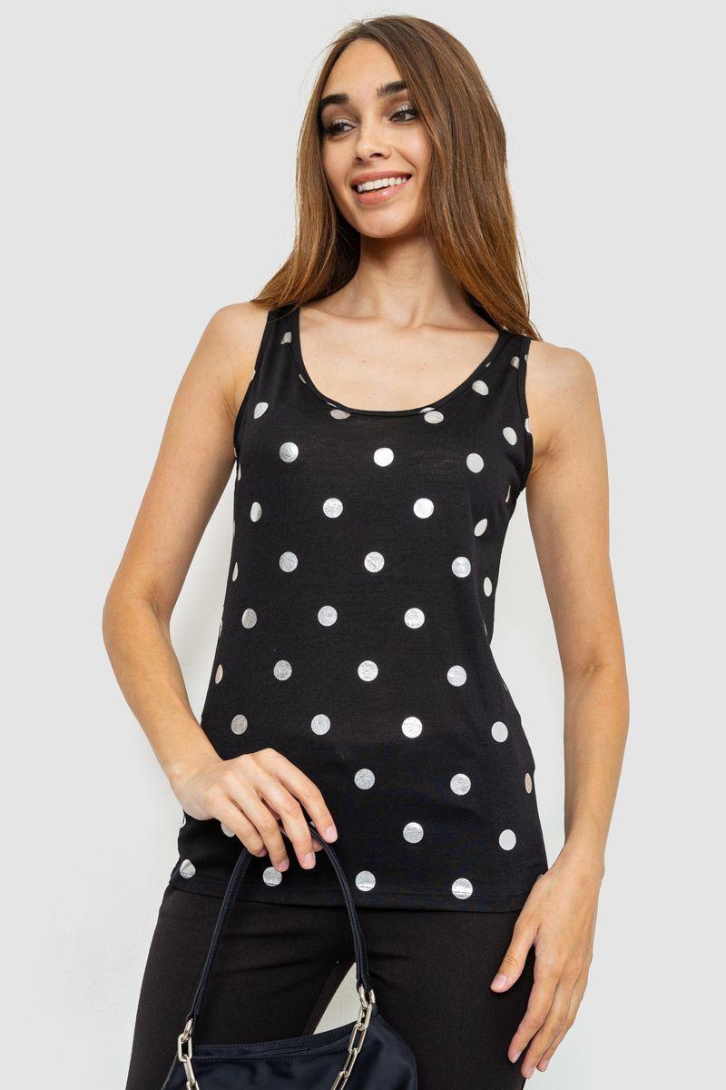 Майка жіноча в горох, колір чорний, 244R256, фото 1