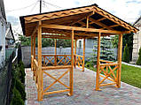 Дерев'яна альтанка 4 на 3 м, розбірна (на 14-16 осіб) "Мрія", фото 6