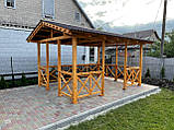 Дерев'яна альтанка 4 на 3 м, розбірна (на 14-16 осіб) "Мрія", фото 5
