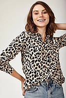 Блузка Рубашка женская с принтом леопард