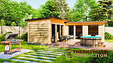 Банний рекреаційний комплекс 7,6х7,6м Sauna House 19 під ключ з сауною та купіллю від виробника Thermowood Production, фото 3