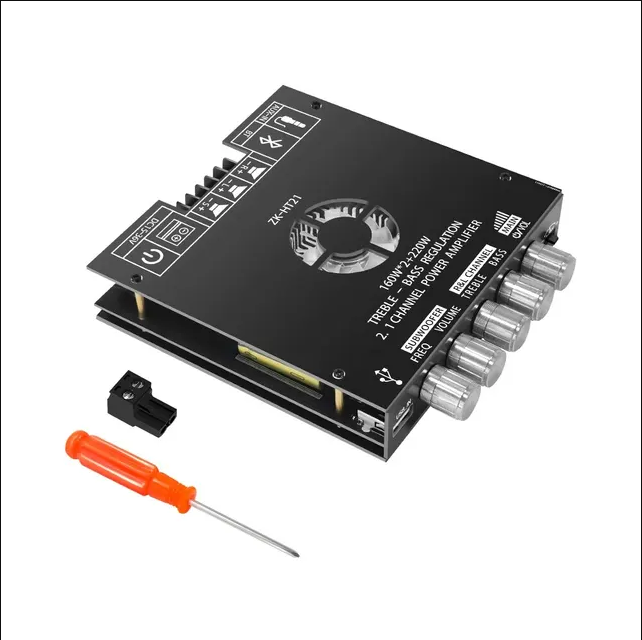 ZK-HT21 Усилитель звука 2.1 TDA7498E Bluetooth v5.0 160Вт2 + 220Вт