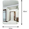 Дзеркальні наклейки прямокутні 27*42 см NJ-00129 Дзеркало на самоклейці, фото 3
