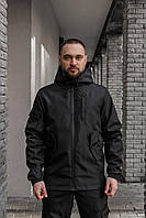 Удлиненная мужская куртка с капюшоном SOFTSHELL | Мужская куртка демисезонная ЛЮКС качества