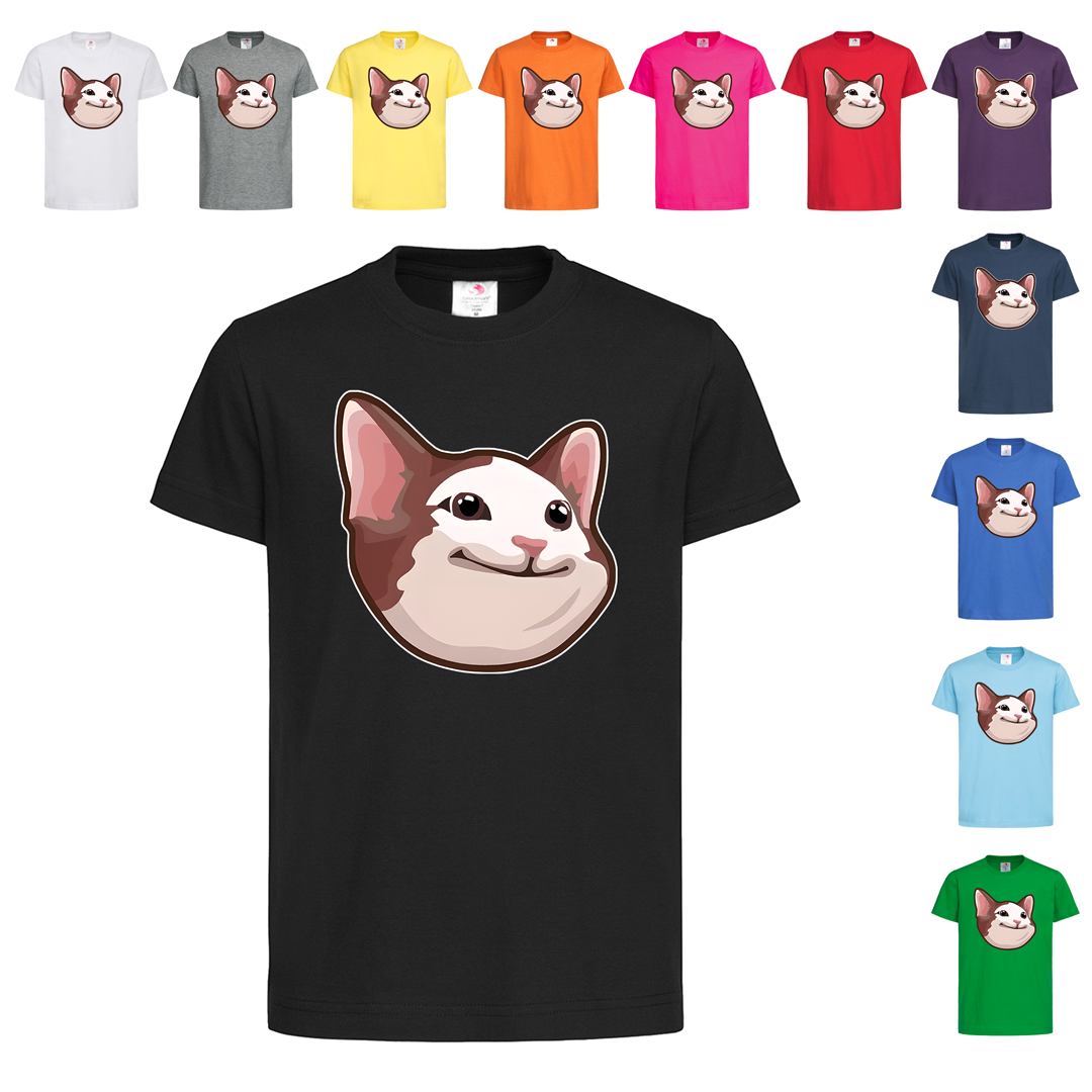 Чорна дитяча футболка Funny Cat (29-6-6), фото 1