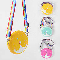 Детская сумочка-кошелек C 50146 (300) "Ракета", 3 цвета, силкиконовая, на змейке, 1 отделение, регулируемая
