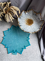 Молд квітка з гострими пелюстками 32 см силіконова форма для вази, етажерки, фруктівниці, цукерниці для епоксидної смоли