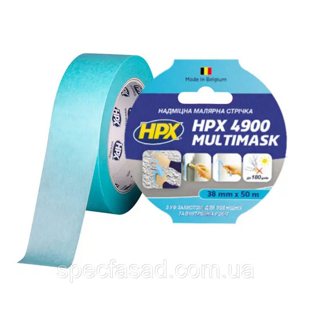 Стрічка малярна HPX 4900 Multimask надміцна з УФ захистом 38 мм х 50 м