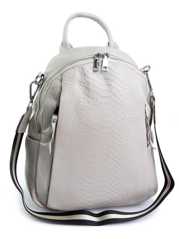 Жіночий шкіряний рюкзак  8907-9 White. Купити жіночі рюкзаки гуртом і в роздріб із натуральної шкіри в Україні