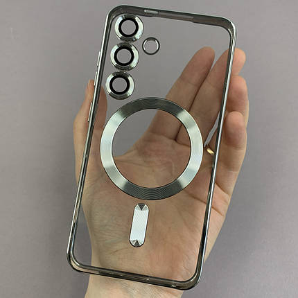 Чохол для Samsung Galaxy S24 прозорий чохол з магсейф на телефон самсунг с24 срібний h3b, фото 1