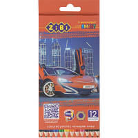 Карандаши цветные ZiBi Car шестигранные 12 цветов (ZB.2446) PZZ