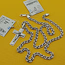 Комплект! срібний ланцюжок і кулон-хрестик 925 проби, фото 7