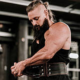 Пояс для пауерліфтингу RDX RD1 шкіряний Black S, фото 4