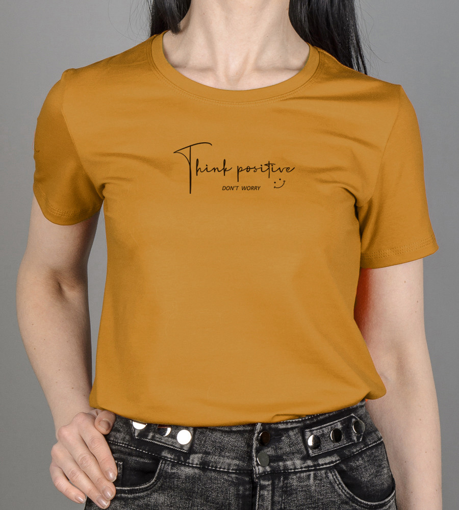 Футболка жіноча Think Positive 2314ж (Уп.4шт M-XXL), Гірчиця