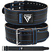 Пояс для пауерліфтингу RDX RD1 шкіряний Blue L, фото 3