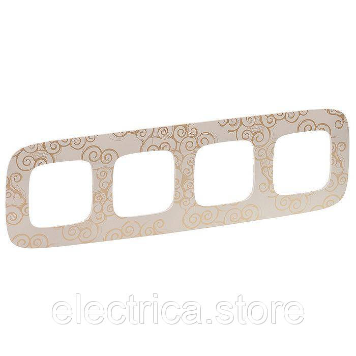 Рамка 4-постова Valena ALLURE нарцис золото 754354, фото 1